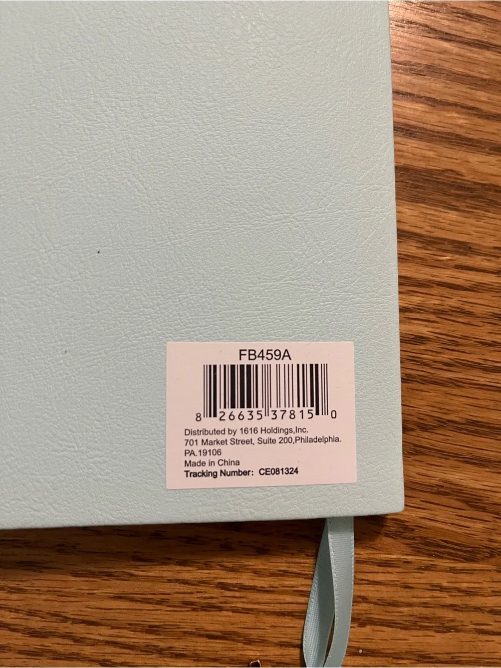 Light Blue Textured Journal with Ribbon Bookmark - Picture 5 of 7